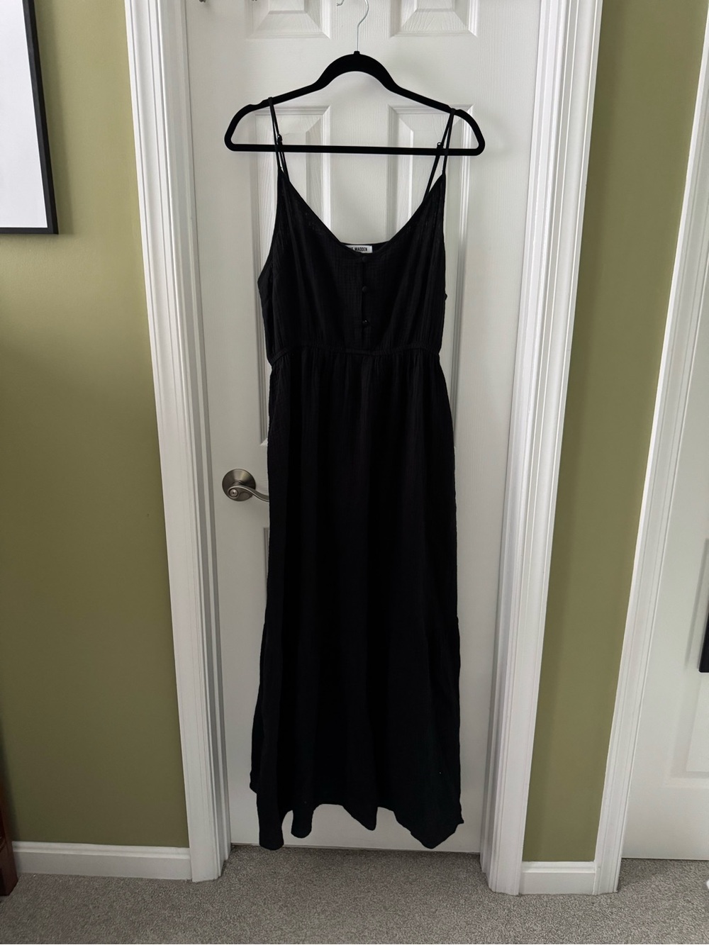 Steve Madden Black Spaghetti-Strap Maxi Dress